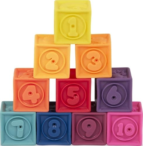 B. toys B. toys One Two Squeeze Soft Blocks, 10 Pack