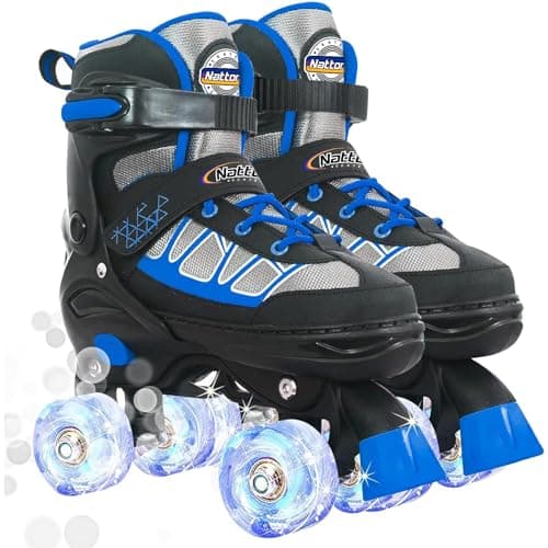 Nattork Adjustable Kids Roller Skates with Light-Up Wheels