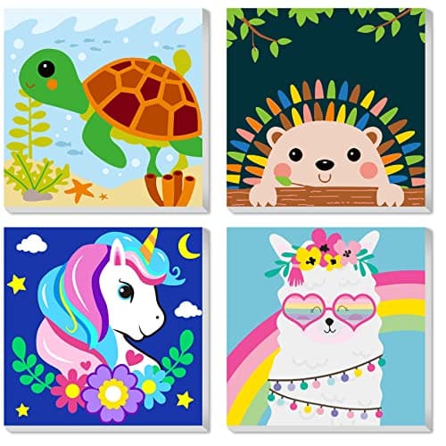 CarlonLin Framed Paint by Number Set, 4 Pack